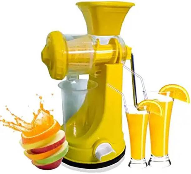 Saule Plastic for Fruits with Steel Handle Vacuum Locking System for All Fruits Assorted color Hand Juicer