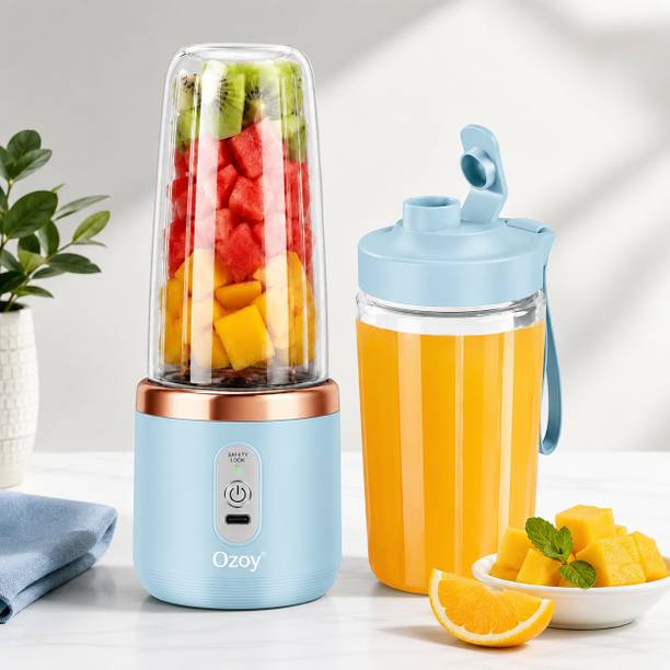 लुरानोल प्लास्टिक हैंड जूसर Electric Portable Juicer Mixer Grinder Mini Smoothie Maker Jar,4 Blades,3 Gears