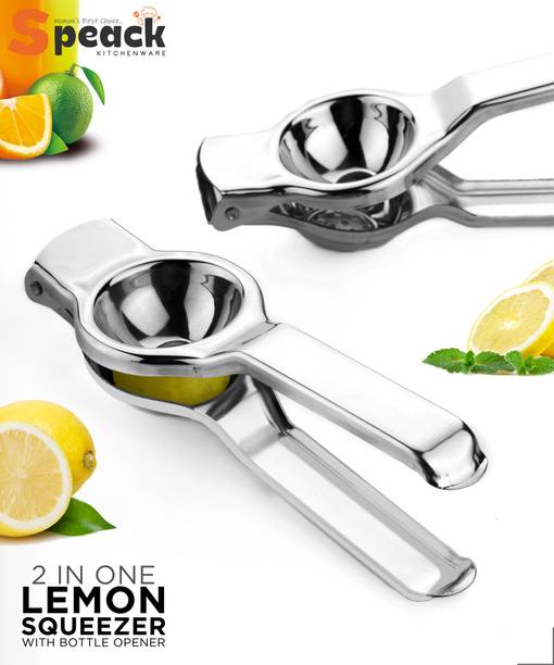 SPEACK Steel Lemon Squeezer with Built-In Bottle Opener-Durable & Dual Function Kitchen Tool Hand Juicer