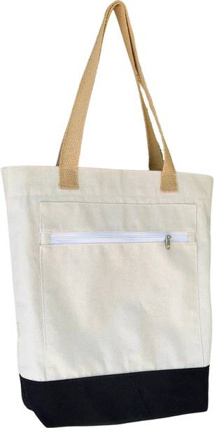 Women White, Black Tote
