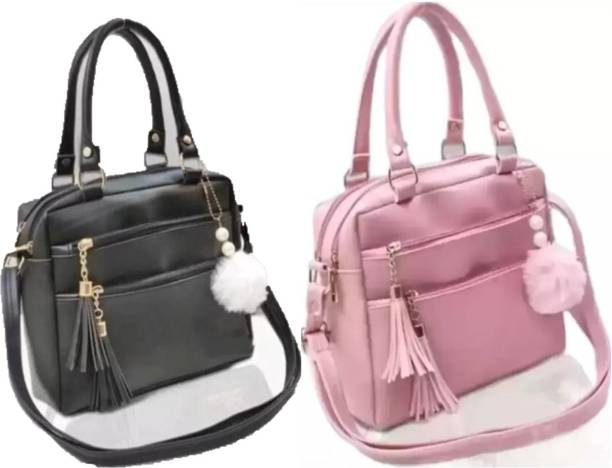Women Black, Pink Shoulder Bag Price in India