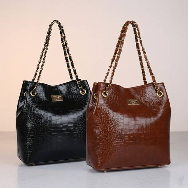 Women Black, Tan Shoulder Bag