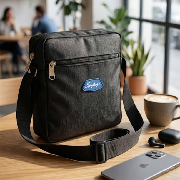 Men & Women Black Sling Bag