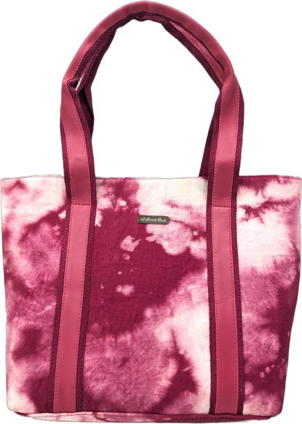 Women Pink, White Tote Price in India