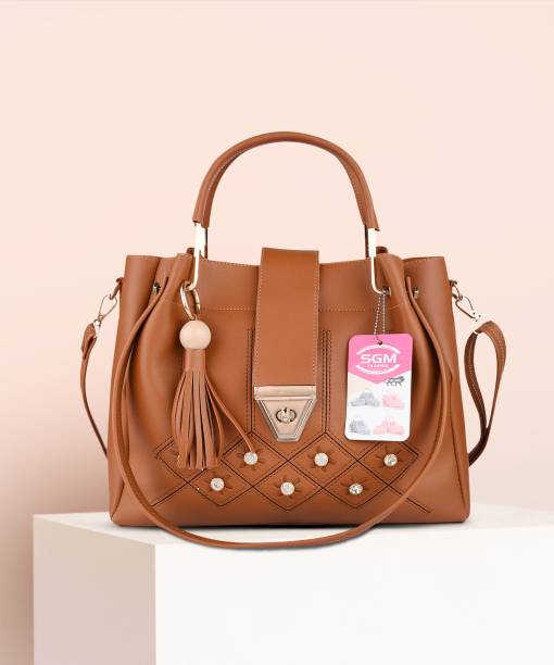 Women Tan Hand-held Bag - Extra Spacious Price in India