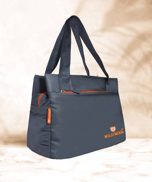 Women Grey, Orange Shoulder Bag - Extra Spacious