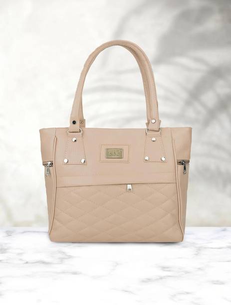 Women Beige Hand-held Bag - Extra Spacious