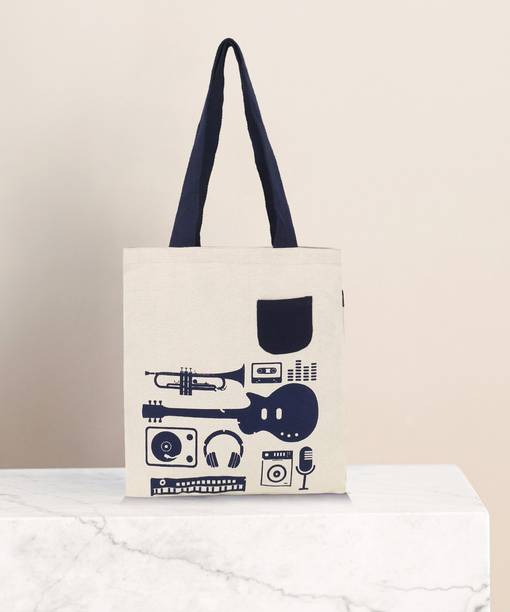 Women White, Blue Tote
