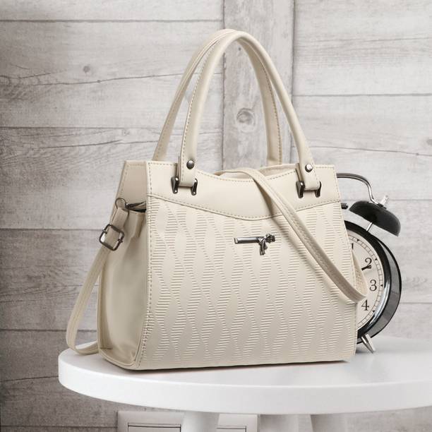 Beige Women Sling Bag Women Tan Brown Textured Structured Handbag – Designer Office Tote with Top