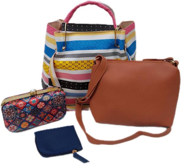 Women Multicolor, Tan Shoulder Bag Price in India