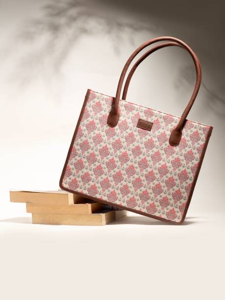 Women White, Pink Tote Price in India