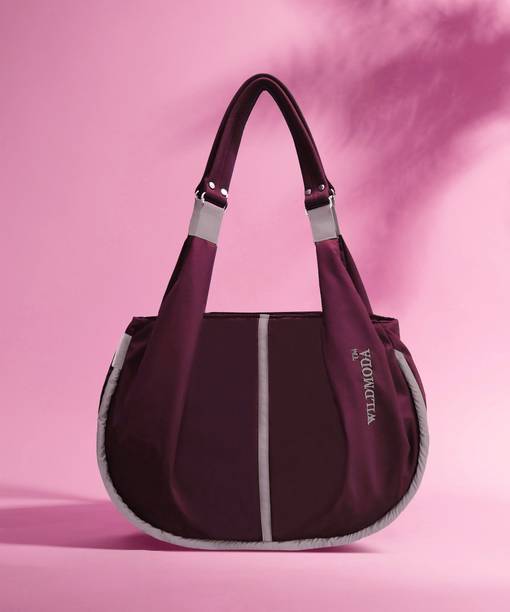 Women Maroon, Grey Shoulder Bag - Extra Spacious