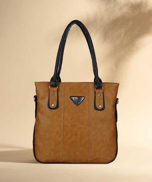 Women Tan, Black Shoulder Bag - Extra Spacious