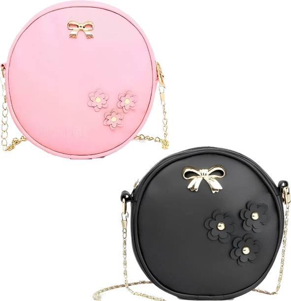 Women Black, Pink Hand-held Bag