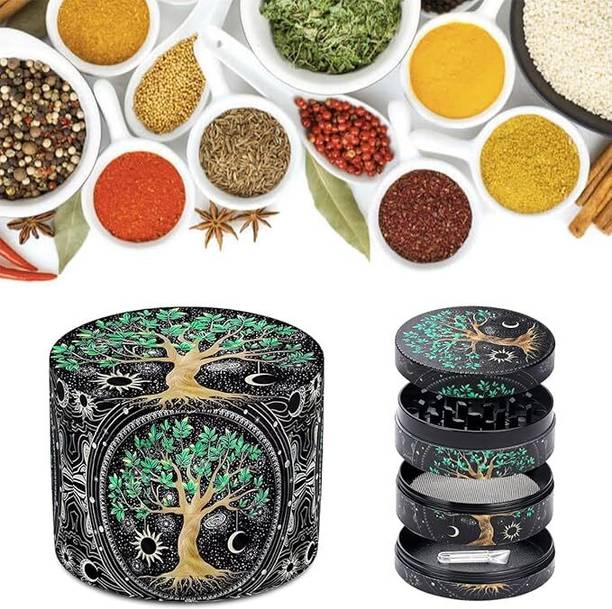 SERPLEX Tree of Life Herb Grinder Zinc Alloy Spice Mill 4 Layer Hand Muller Grinder