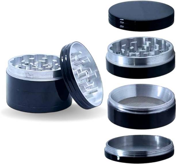 MOKSHA Metal Herb Crusher with Honey Dust Filter Size 42mm 4 Parts Magnetic Hand Muller Grinder