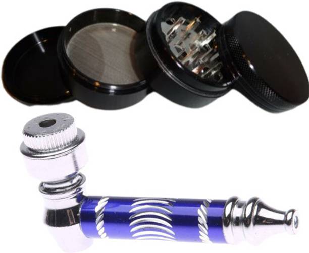 LIEU 52 mm Crusher Black & 3inch Metal Pipe Hand Muller Grinder