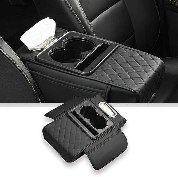 MSVTRADESS 5 in 1 Center Console Cover with 2 Cup Holders Car Armrest Pad Cushion