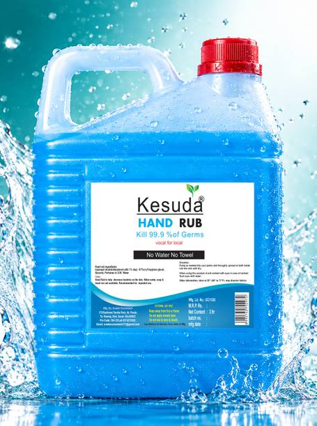 KESUDA 3 Litre Liquid  | Hand Rub | Alcohol Based Sanitizer Hand Rub Can