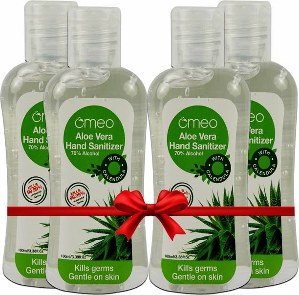 Omeo Aloe Vera  Gel - 100ml (Pack Of 4) Hand Sanitizer Bottle