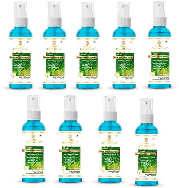 khadi ORGANIQUE Hand sanitizer Liquid Spray kills 99.99% germs with triple action formula Sanitizer Spray Bottle