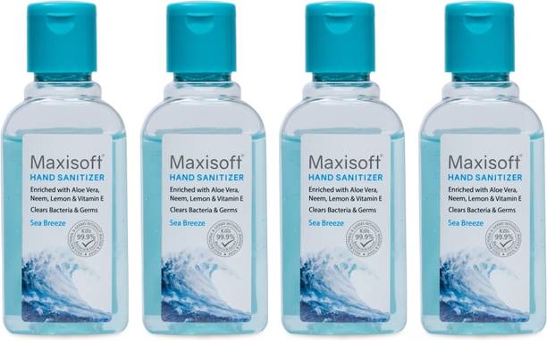 Maxisoft Sanitizer (Sea Breeze) | Aloe & Neem | Paraben Free Hand Sanitizer Bottle
