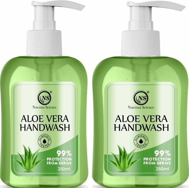 Nuerma Science Aloe Vera Hand Wash (Combo of 250 ML) | 99.9% Protection from Germs Hand Wash Bottle + Dispenser