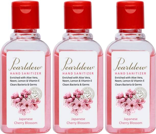 Pearldew (Cherry Blossom) | Aloe & Neem | Paraben Free 60 ml Hand Sanitizer Bottle