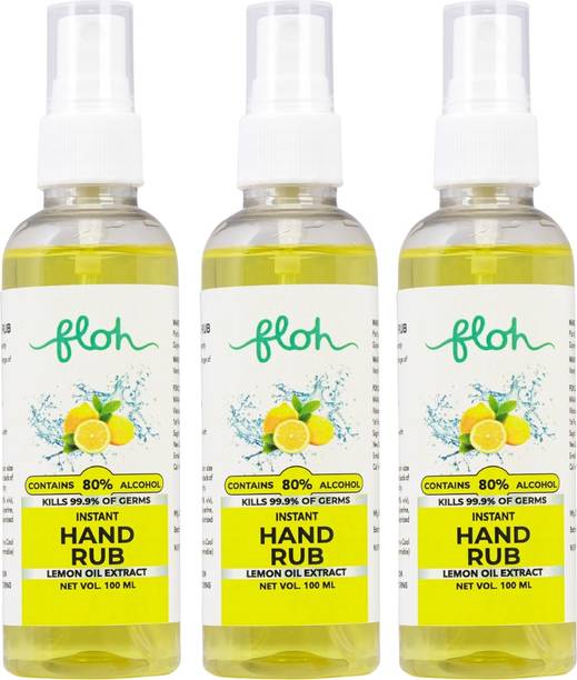 Floh Instant  Spray– Lemon-Pack of 3 Sanitizer Spray Spray Bottle