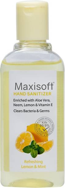 Maxisoft Sanitizer Gel (Lemon & Mint) 60 ml | Aloe & Neem | Paraben Free Hand Sanitizer Bottle