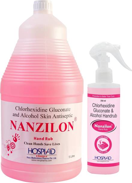 nanzilon Liquid 250 Ml & 5 Ltr. Hand Rub Pump + Refill