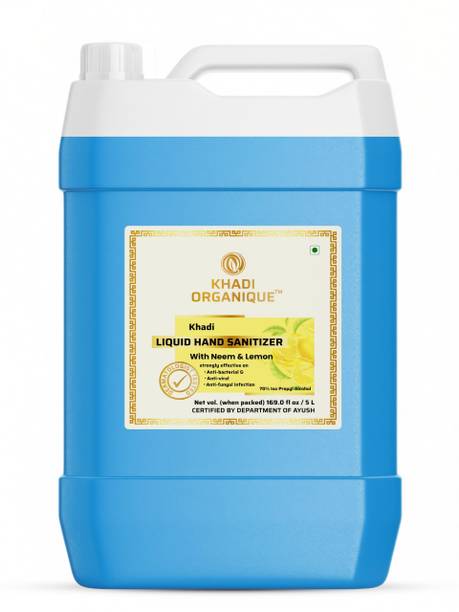khadi ORGANIQUE Hand sanitizer kills 99.99% germs and infection without water with triple action formula sanitizes hands, pH balanced Hand Sanitizer Can