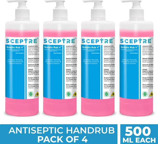 Sceptre Scepto Rub V 70% Alcohol  Spray– Kills 99.9% Germs, Anti-Bacterial Hand Sanitizer Pump Dispenser