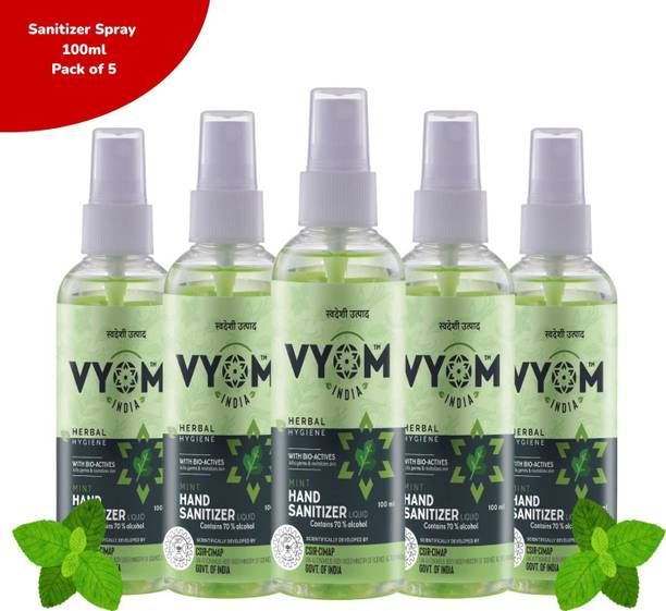 VYOM INDIA Herbal Hygiene Mint Liquid Hand Sanitizer Bottle