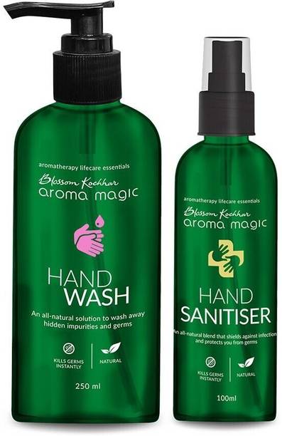 Aroma Magic Liquid Gel Hand Wash &  Combo Hand Sanitizer Pump Dispenser