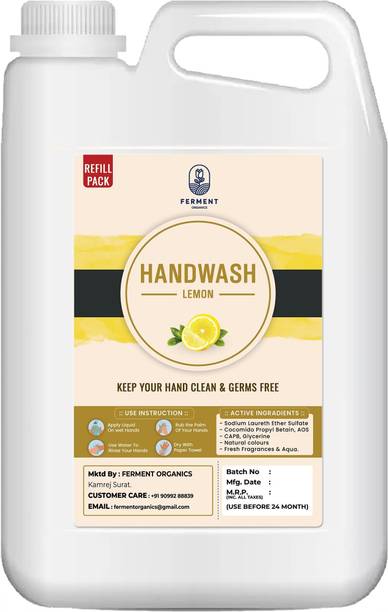 FERMENT ORGANICS Mysterious Lemon Fresh Hand Wash Hand Wash Can (5 L) Hand Wash Can