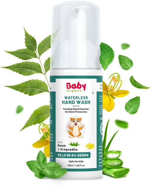 BabyOrgano Kids Waterless Hand Wash/Sanitizer (1+ Yrs)| No Water Needed | Travel-Friendly Hand Wash Pump Dispenser