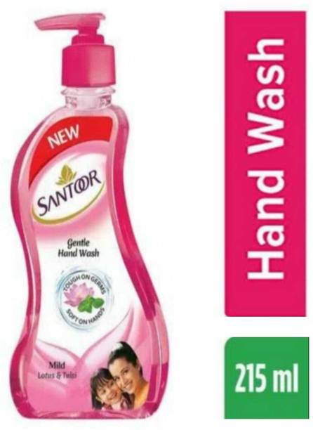 Santoor Mild Lotus & tulsi Gentle Hand Wash ## Pack Of (215ML) Hand Wash Pump Dispenser