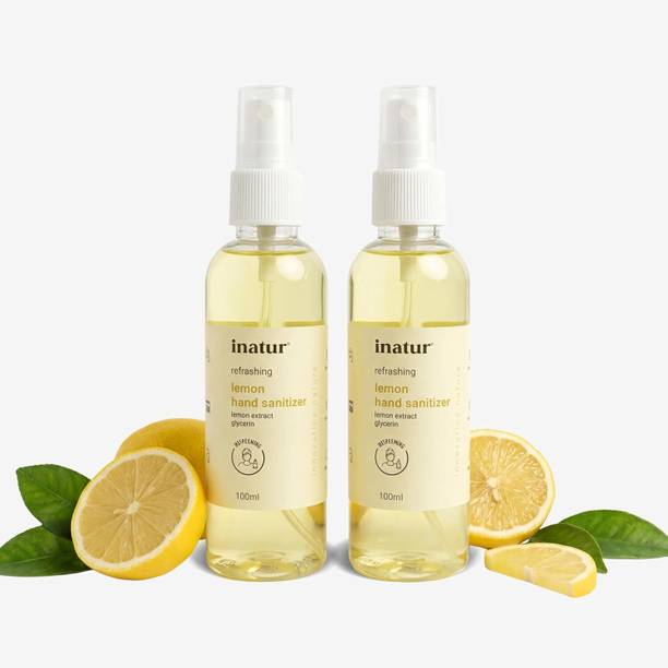 inatur Refreshing Lemon  Spray | Alcohol-Based, 99.9% Germ Protection | Hand Sanitizer Spray Bottle