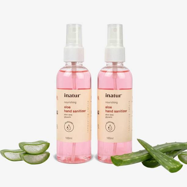inatur Nourishing Aloe  Spray | Alcohol-Based, 99.9% Germ Protection | Hand Sanitizer Spray Bottle