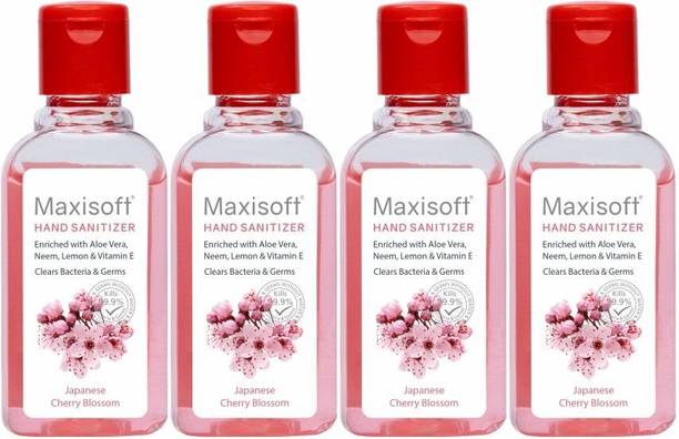 Maxisoft Sanitizer (Cherry Blossom) | Aloe & Neem | Paraben Free Hand Sanitizer Bottle