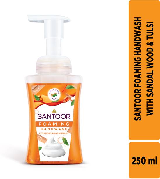 Santoor Extra Mositurising Formula Sandalwood & Tulsi Foaming Hand Wash Pump Dispenser