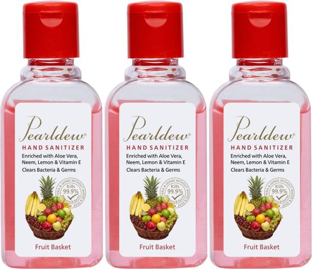 Pearldew (Fruit Basket) | Aloe & Neem | Paraben Free 60 ml Hand Sanitizer Bottle