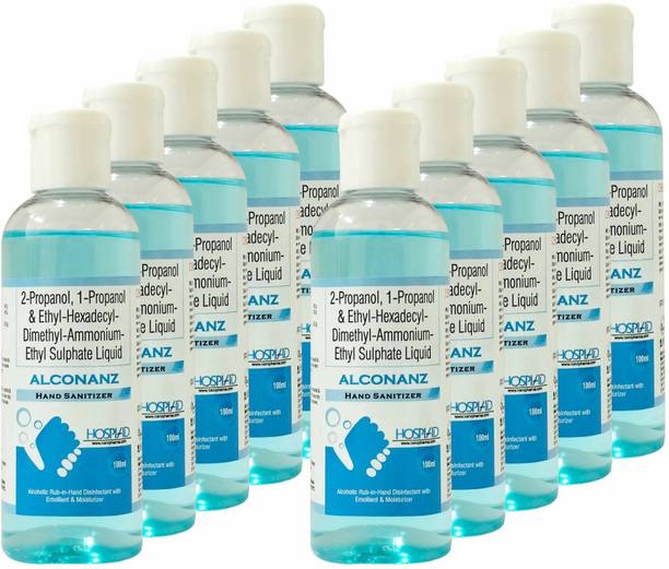 ALCONANZ Alcoholic Rub-in-Hand Disinfectant With Emollient & Moisturizer Hand Sanitizer Bottle