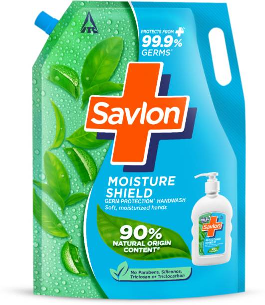 Savlon Moisture Shield Germ Protection Liquid Handwash Refill, Protect from 99.9% Germs Hand Wash Pouch