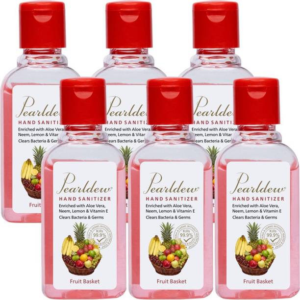 Pearldew (Fruit Basket) | Aloe & Neem | Paraben Free 60 ml Hand Sanitizer Bottle