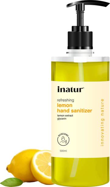 inatur Refreshing With Lemon Extract, Kills 99.9% Germs Hand Sanitizer Pump Dispenser