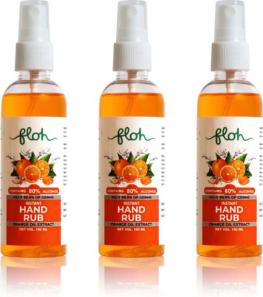 Floh Instant Sanitizer Hand rub  spray - Orange Sanitizer Spray Spray Bottle