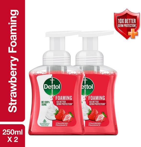 Dettol Foaming , liquid Bottle, Strawberry, no powder, Moisturizer soap hands Hand Wash Pump Dispenser
