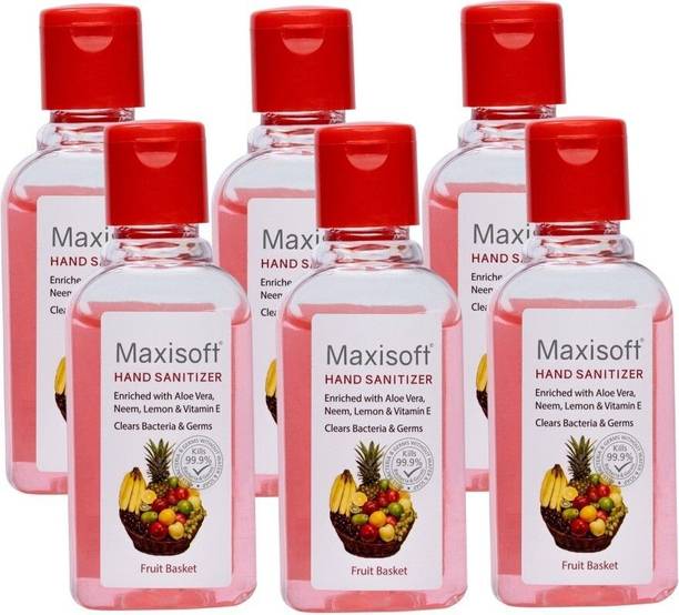 Maxisoft Sanitizer (Fruit Basket) | Aloe & Neem | Paraben Free Hand Sanitizer Bottle